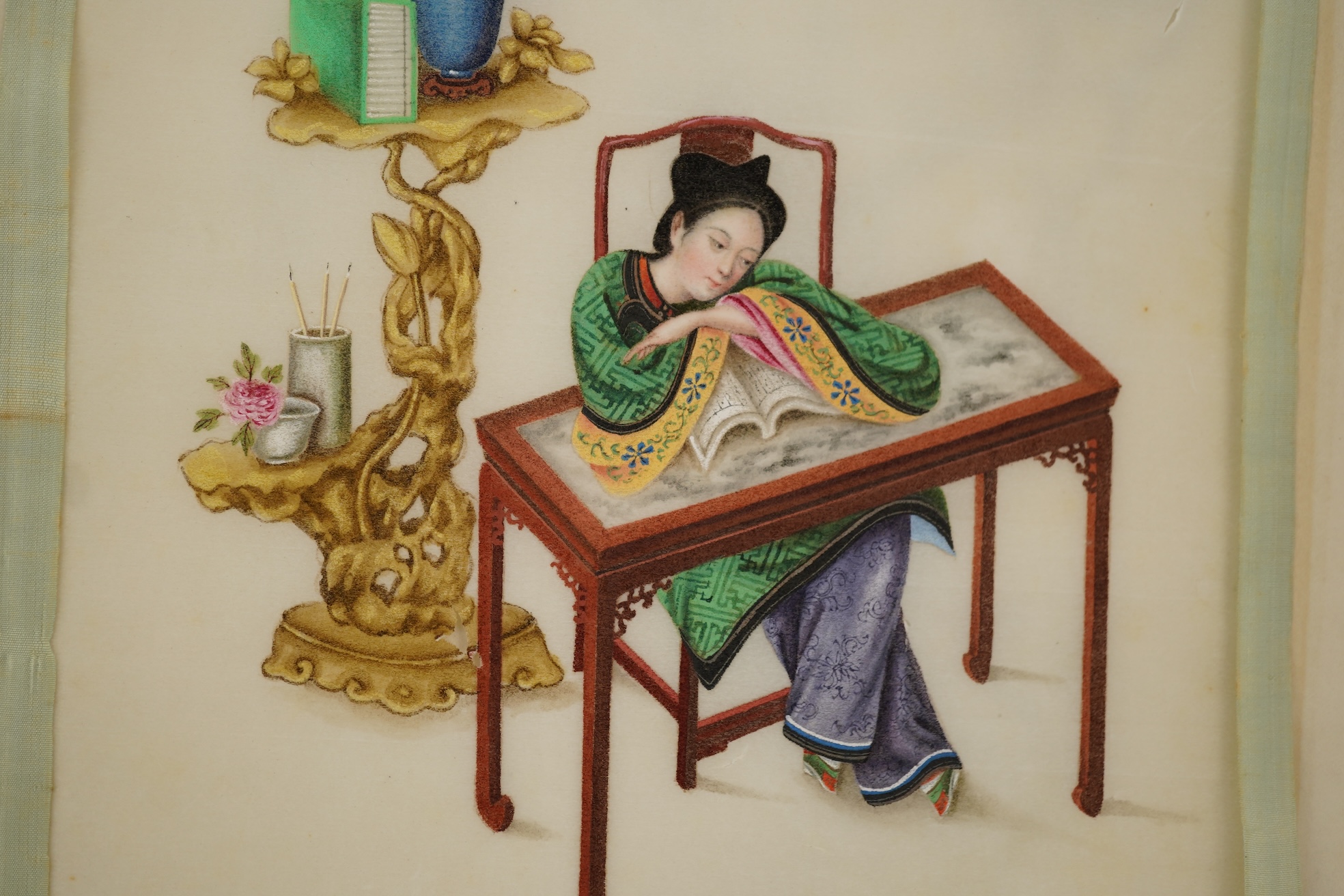 Chinese Guangzhou School , (mid 19th century), Album of 22 watercolours on pith paper and a pencil drawing on rice paper